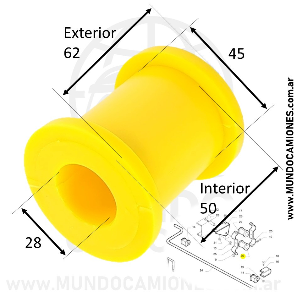 BUJE BARRA ESTABILIZADORA INFERIOR DAILY